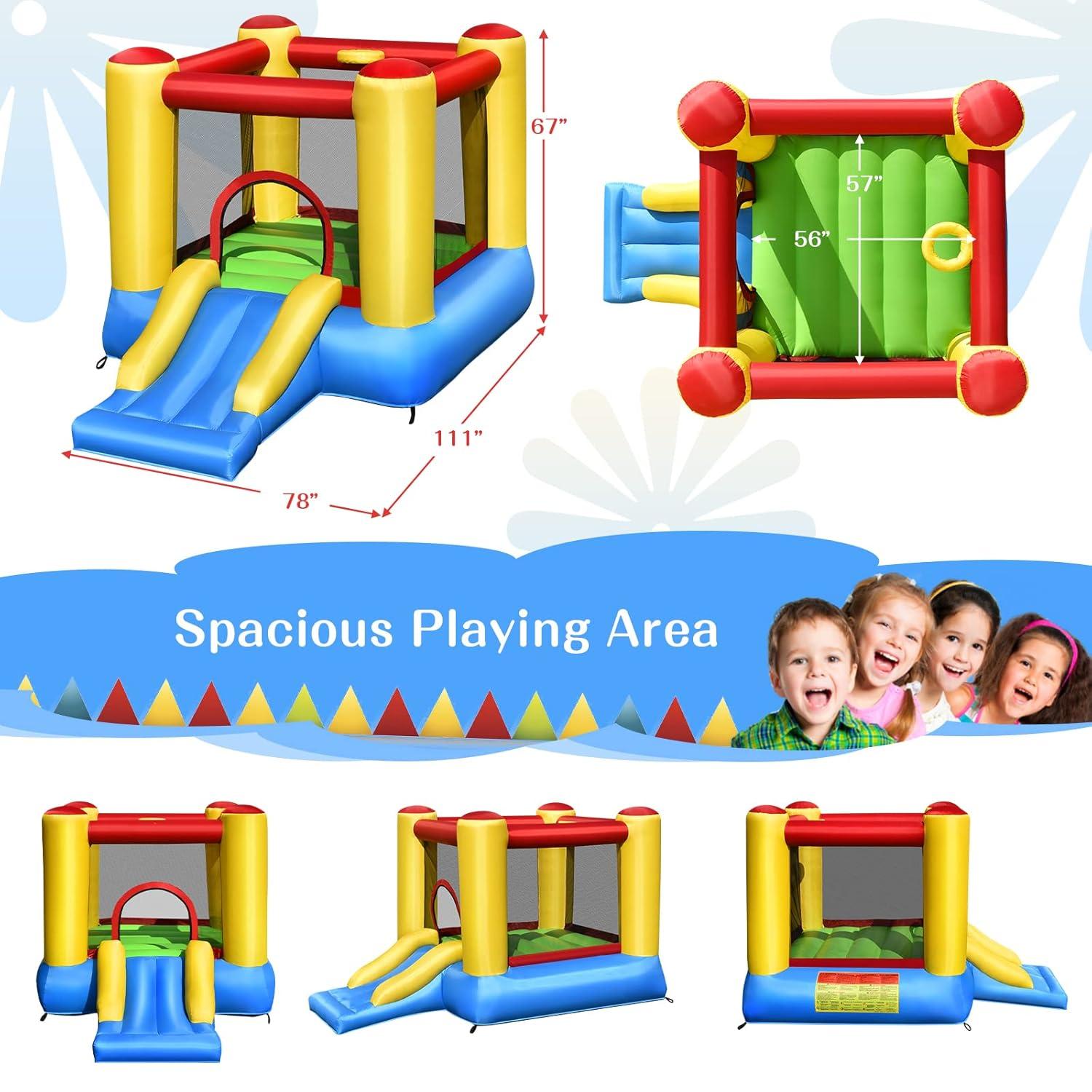 Costway Inflatable Bounce Castle Kids Jumping Bouncer Indoor Outdoor Blower Excluded