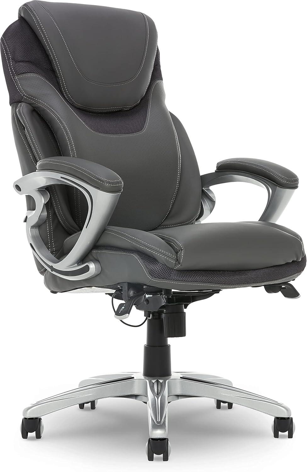 Serta Bryce Executive Office Chair with Patented AIR Lumbar Technology and Layered Body Pillows