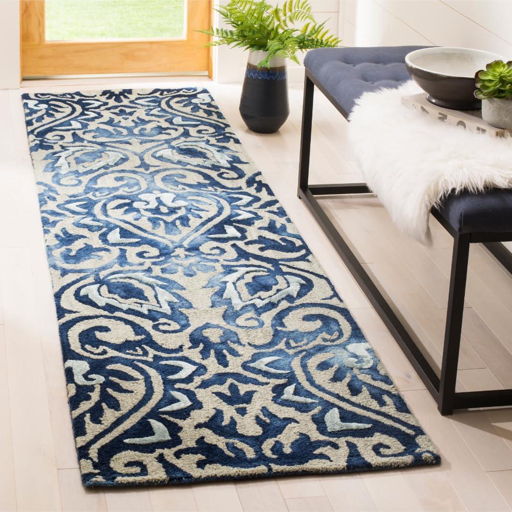 Dip Dye DDY511 Hand Tufted Runner Rug - Royal Blue/Beige - 2'3"x8' - Safavieh.