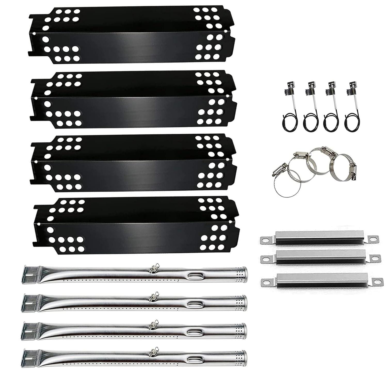 Uniflasy Grill Replacement Parts for Charbroil 463436215, 463439915, 463436214, 463436213, 467300115, 463439914, 463432114 Gas Grills, Heat Plate Shield Grill Burner Carryover Tube Grill Igniter