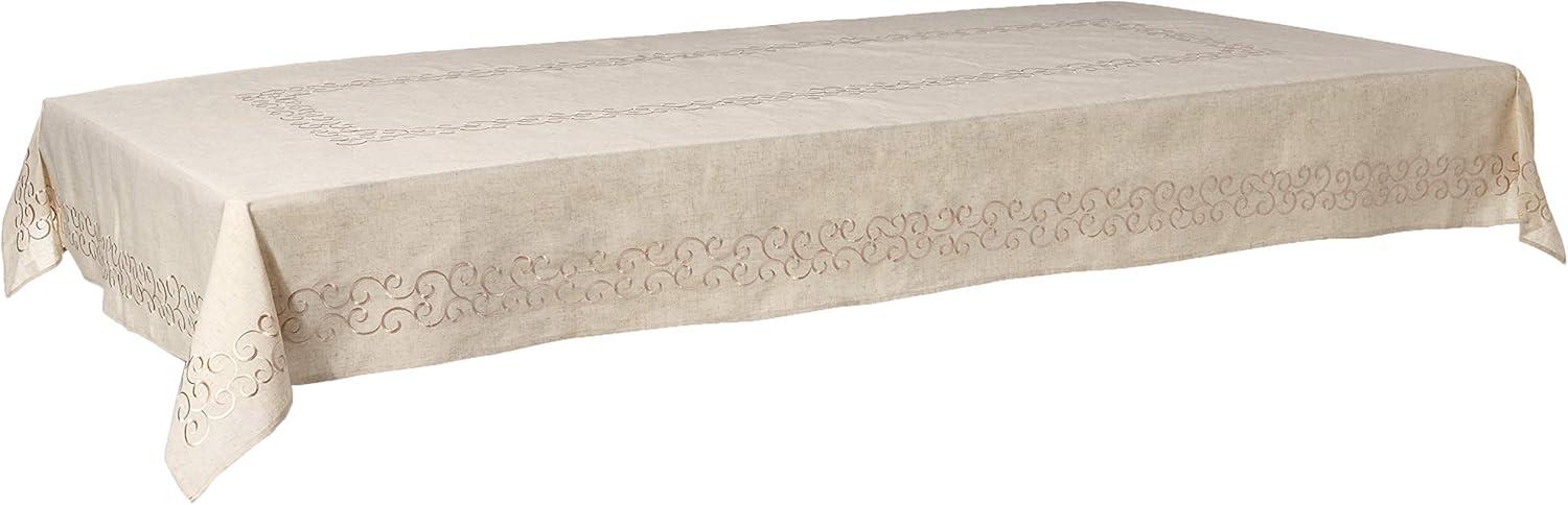 Saro Lifestyle Delicate Embroidered Design Tablecloth