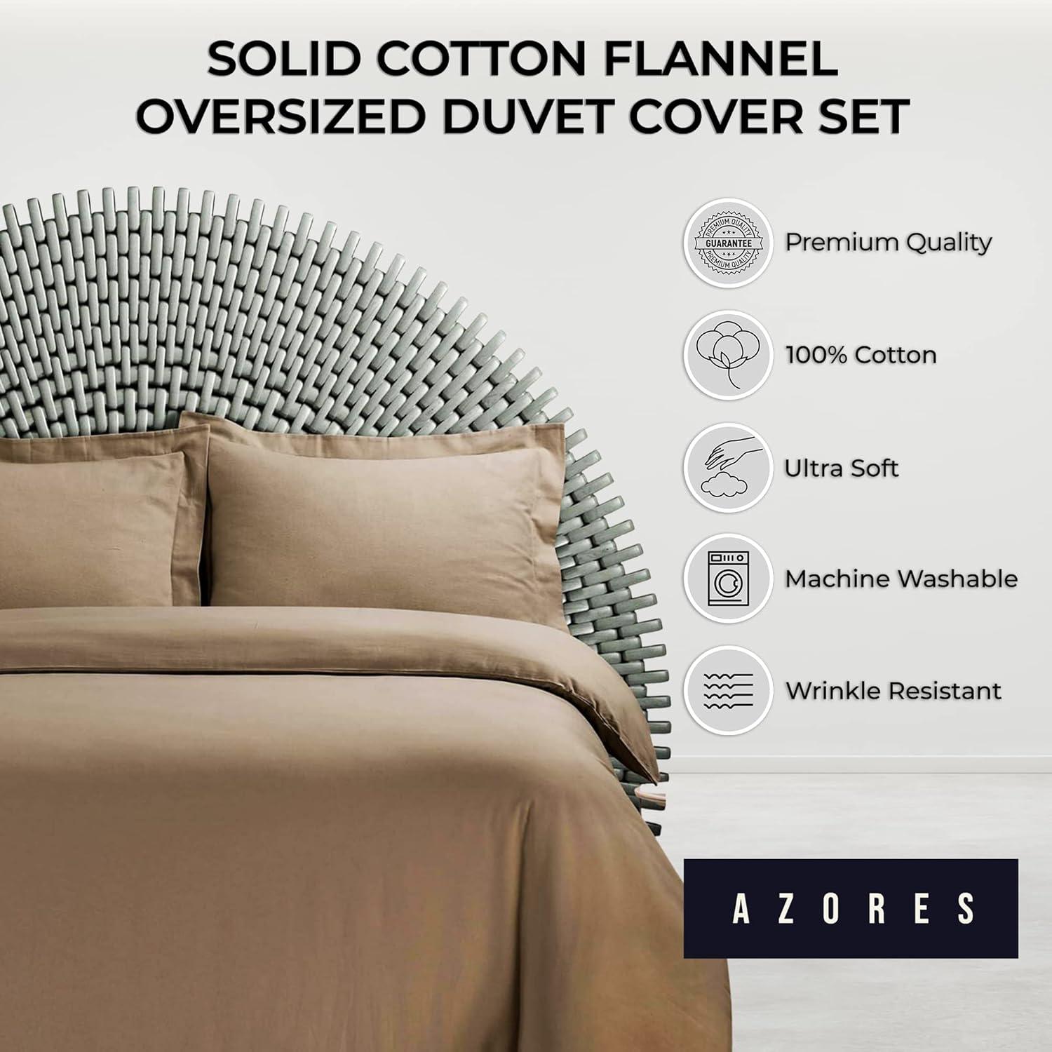 Azores Home Azores Solid Or Printed Flannel Duvets Flannel Duvet Cover Set