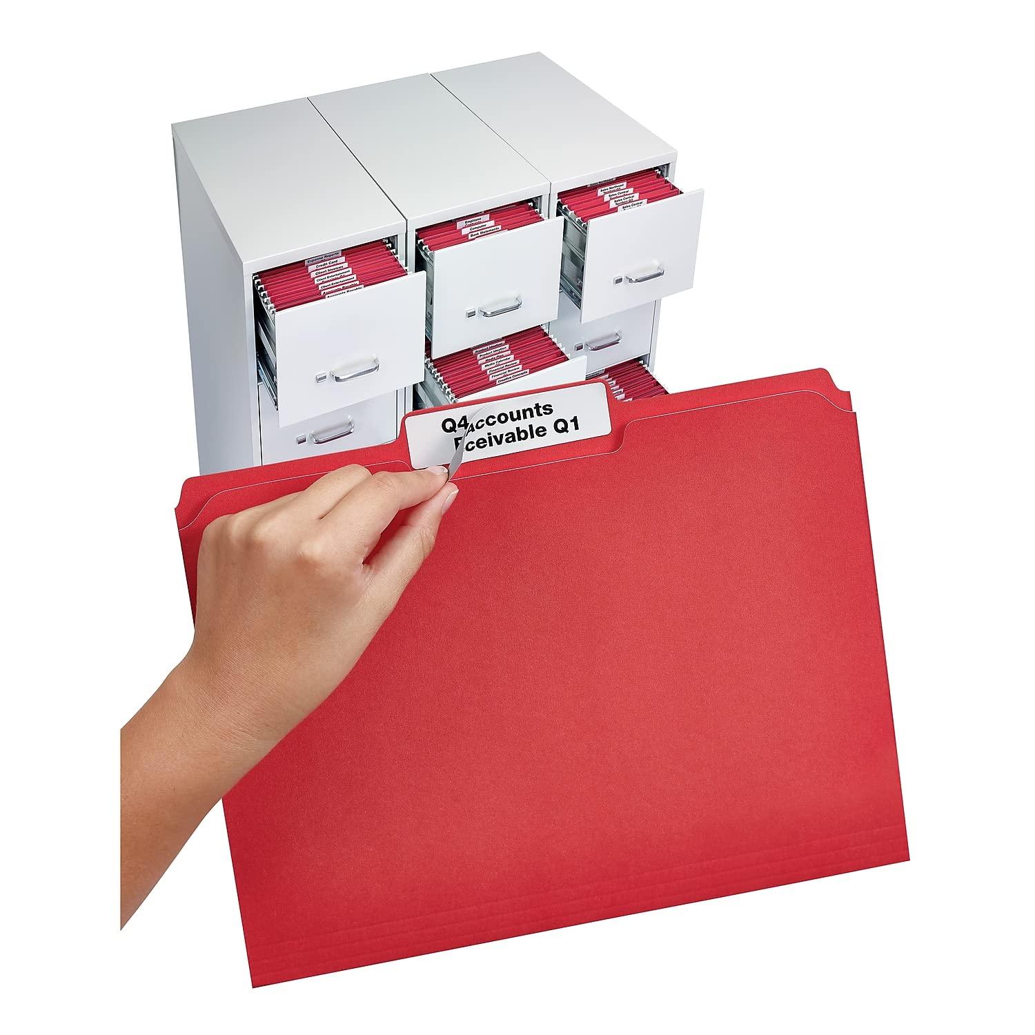 Avery Printable File Folder Labels, 15/16 x 3-7/16 Inches, White, Pack of 450