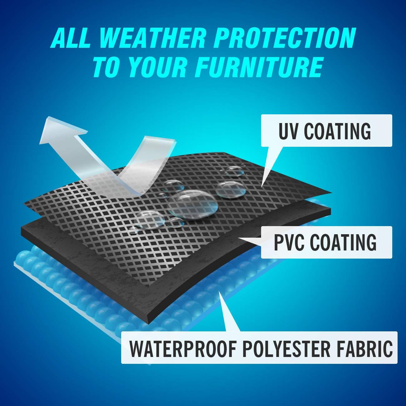 Velway Patio Furniture Cover Outdoor, Waterproof Rectangular Patio Table Chair Sofa Set Cover, 67”Lx37”Wx28”H, All Weather Oxford Tear-Resistant Material with Zipper Carrying Bag Windproof Buckles