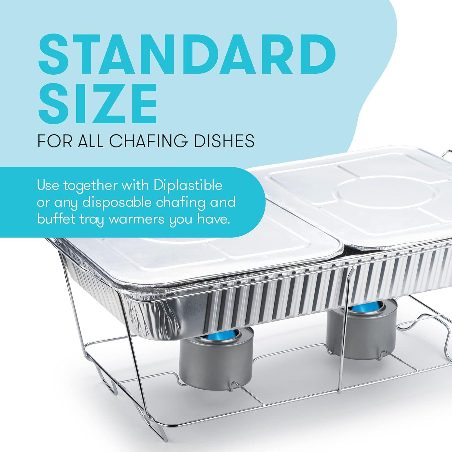 Food Warmer Gel Cans for Chafing Dish 6 Cans Diplastible Chafing Burners to Keep Food Warm 2.5 Hours