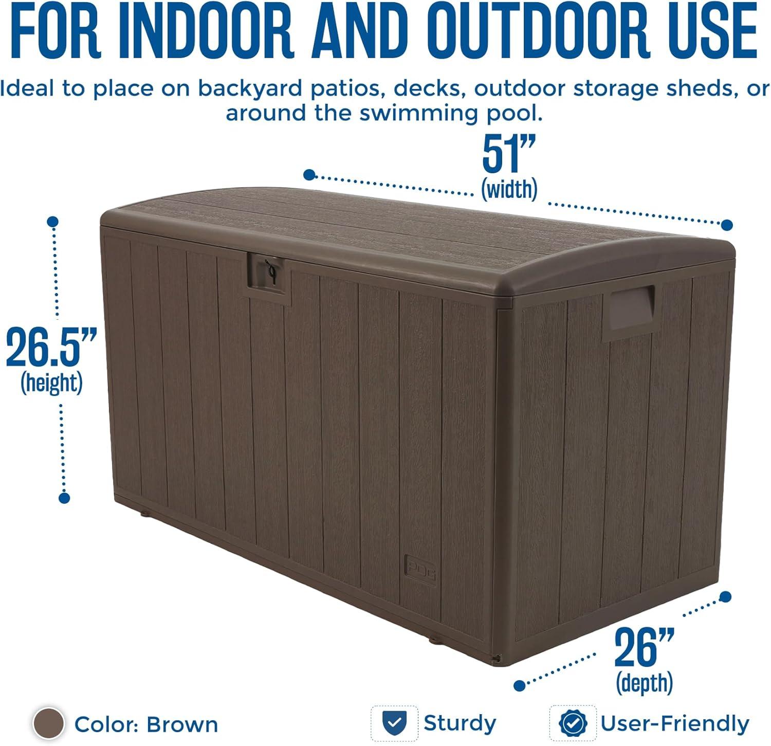 Plastic Development Group 130 Gallon Resin Outdoor Patio Storage Deck Box