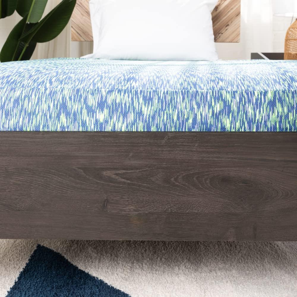 Signature Design by Ashley iKidz 7 Inch Firm Twin Memory Foam Mattress with Stretch Knit Cover & Pillow Included, Blue