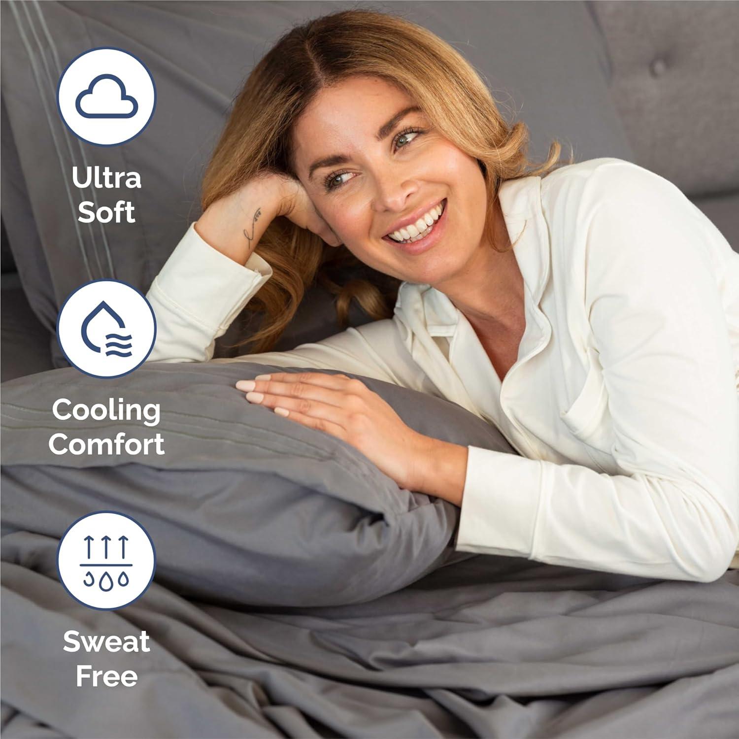 CGK Linens 5 Piece Microfiber Sheet Set in Dark Grey, Size Split King