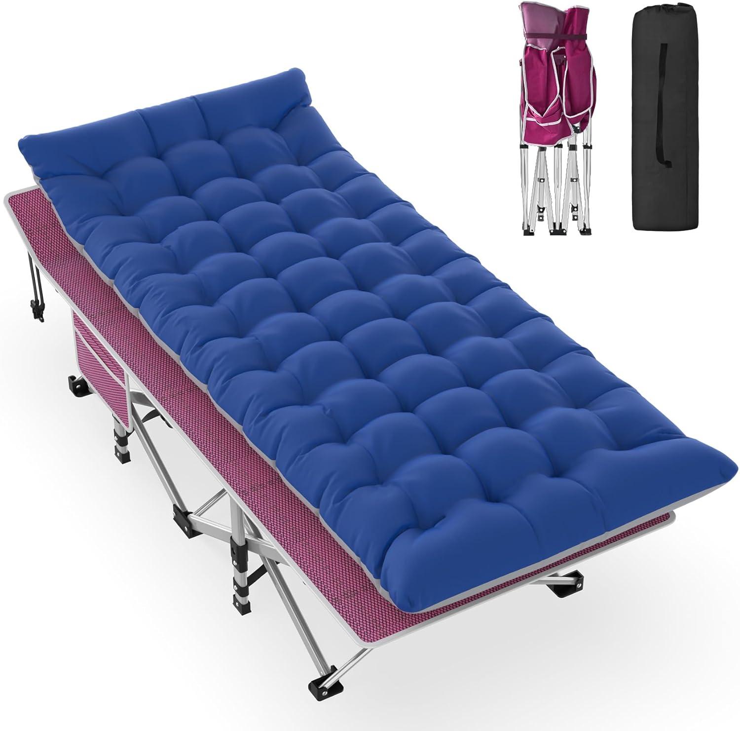 Suteck Folding Camping Cot Portable Outdoor Heavy Duty Sleeping Cot with Mattress and Carry Bag