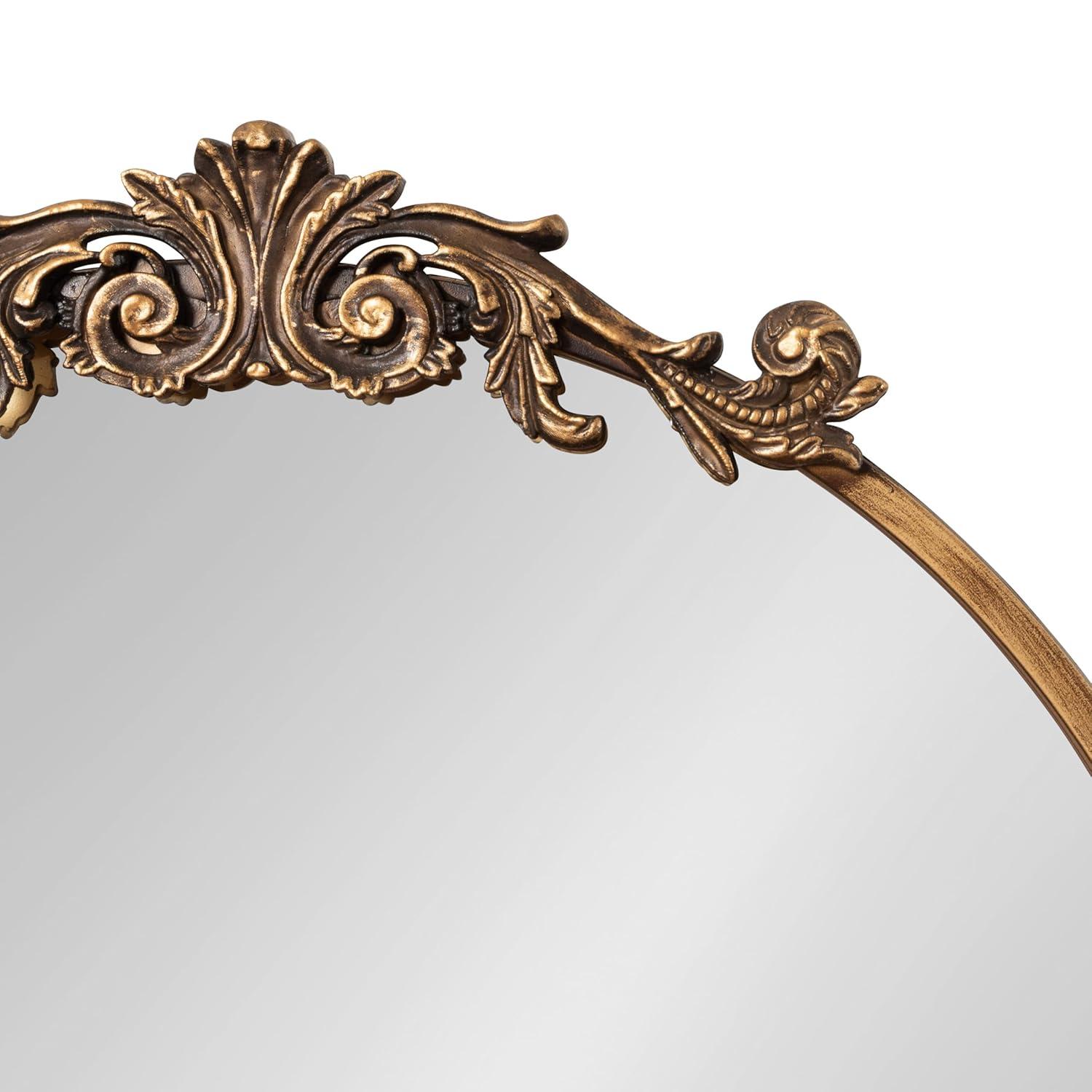 Kate and Laurel Arendahl Metal Round Mirror, 24" Diameter, Gold