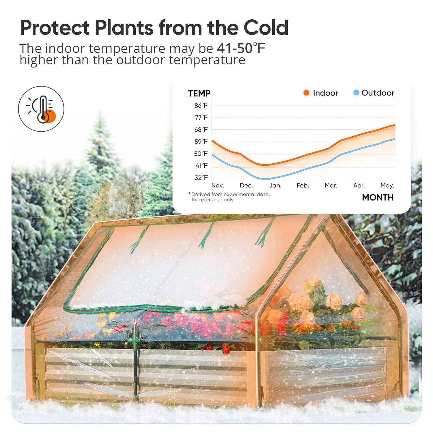UNIVERSAL WINDOW SOLUTIONS Walk-In Tunnel Greenhouse, Garden Green House With Roll-Up Door And Windows, PE Cover, Plant Growing House For Patio Backyard Garden