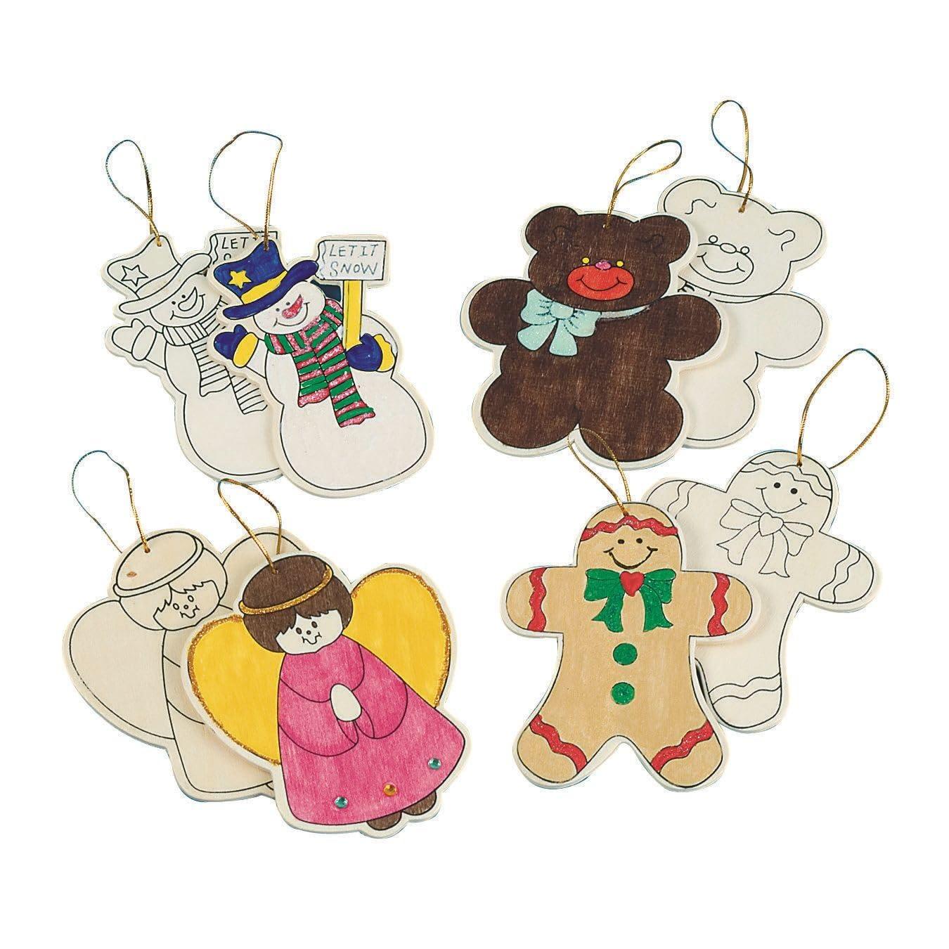 S&S Worldwide Wooden Christmas Ornaments 48/Pack (CF-4410A) WD7484