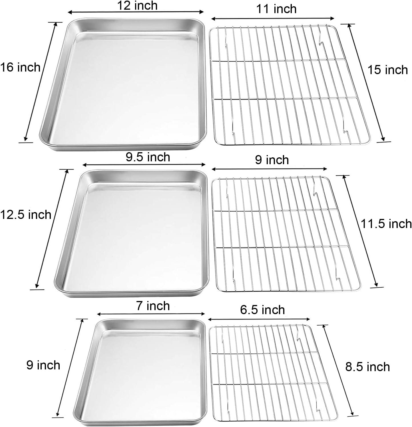 Stainless Steel Baking Sheet and Rack Set, 6 Pieces