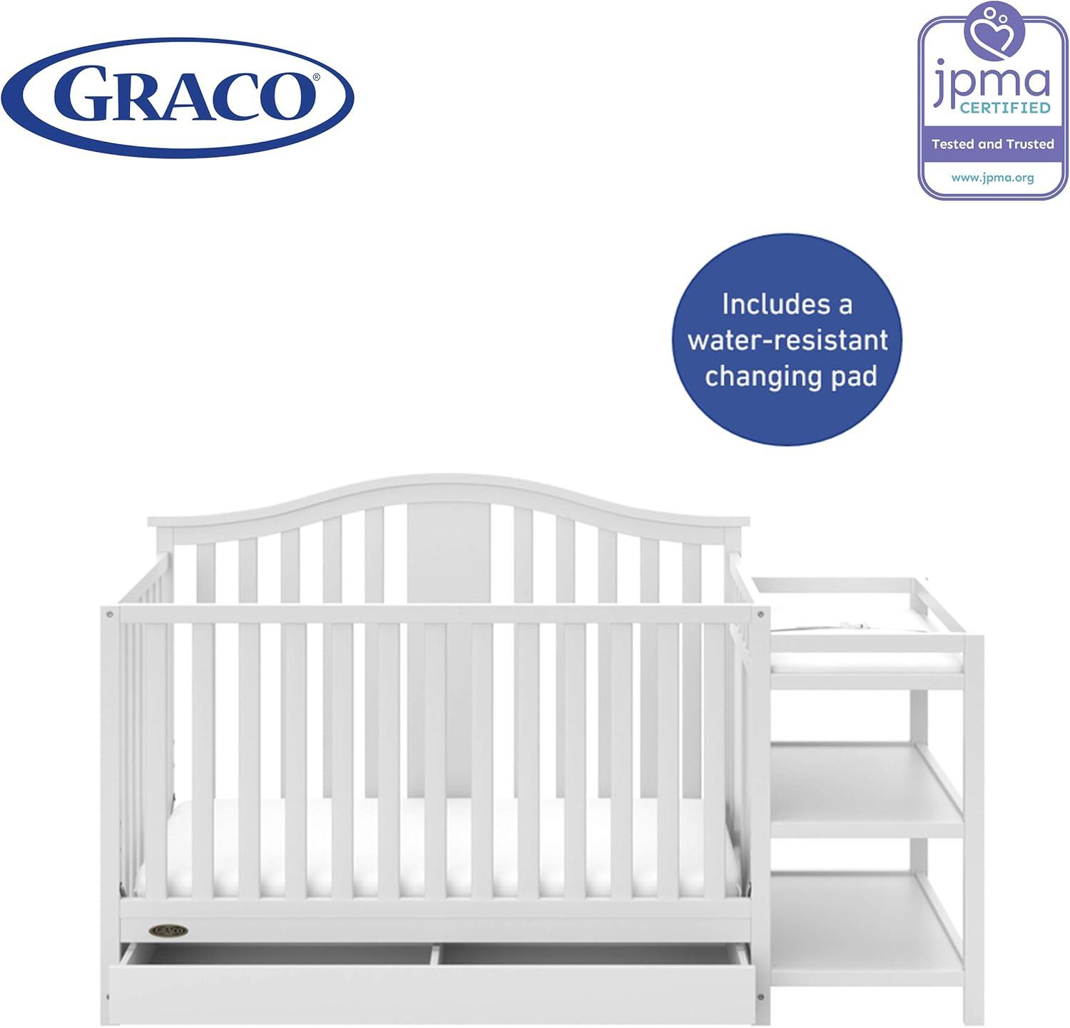 Graco Solano 5-in-1 Convertible Crib and Changer with Drawer