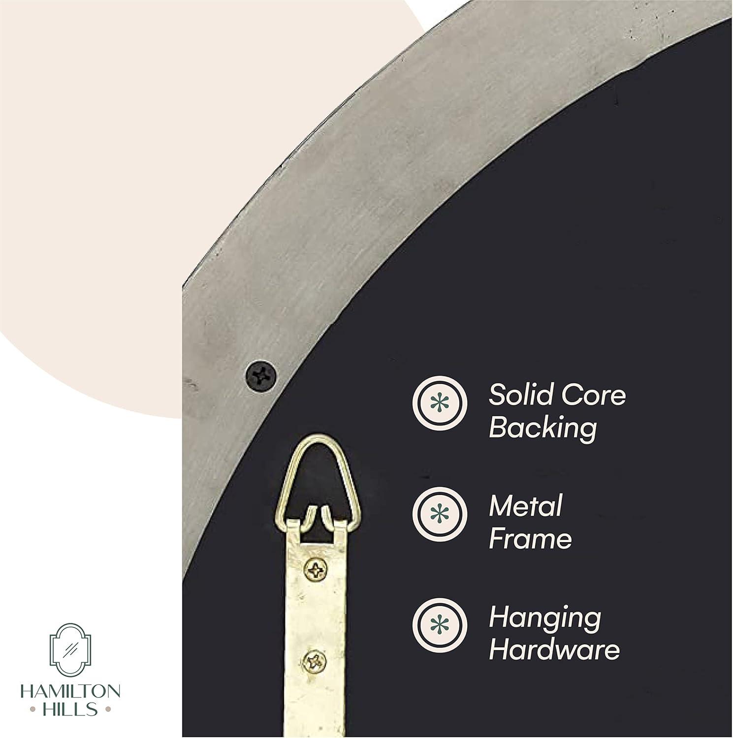 Hamilton Hills 24" Bronze Circle Deep Set Metal Round Frame Mirror Contemporary