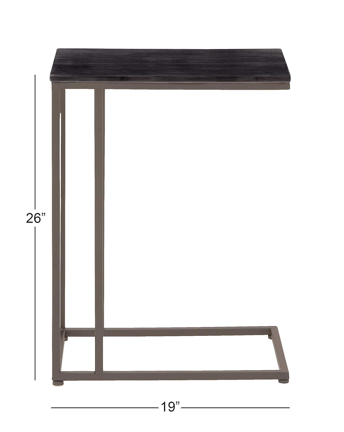 Contemporary Iron and Wood Accent Table Dark Gray - Olivia & May