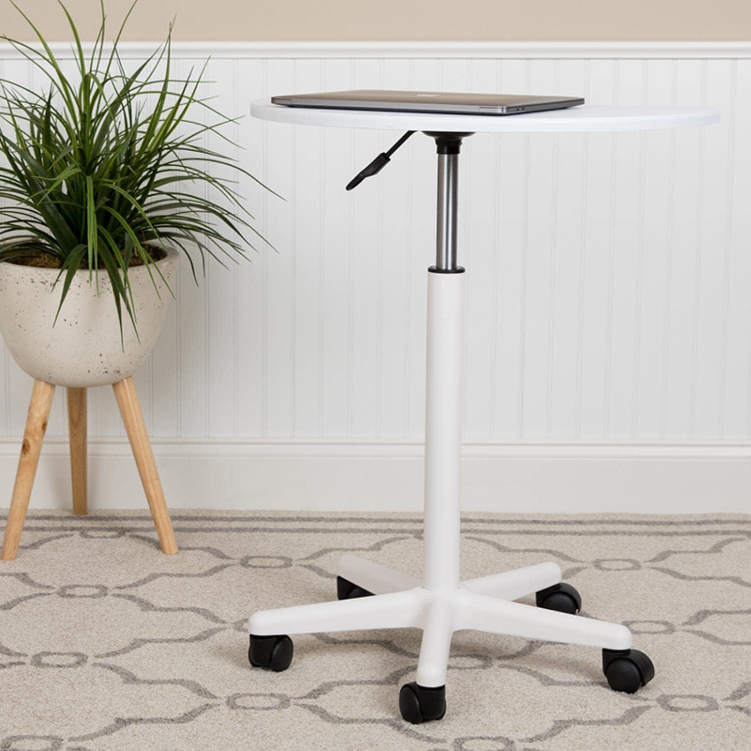 Flash Furniture Sit to Stand Mobile Laptop Computer Desk - Portable Rolling Standing Desk