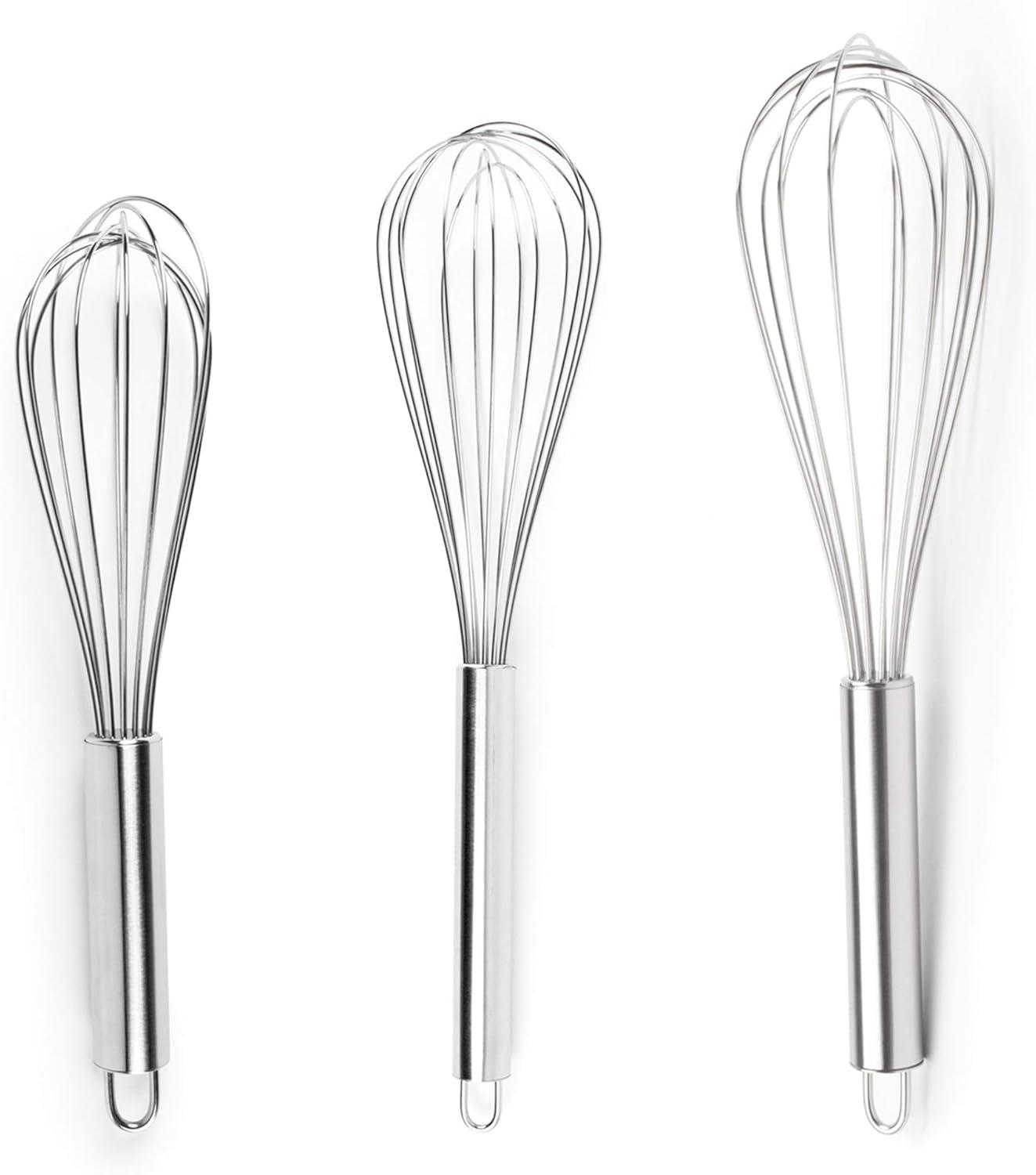 Set of 3 Stainless Steel Balloon Wire Whisks