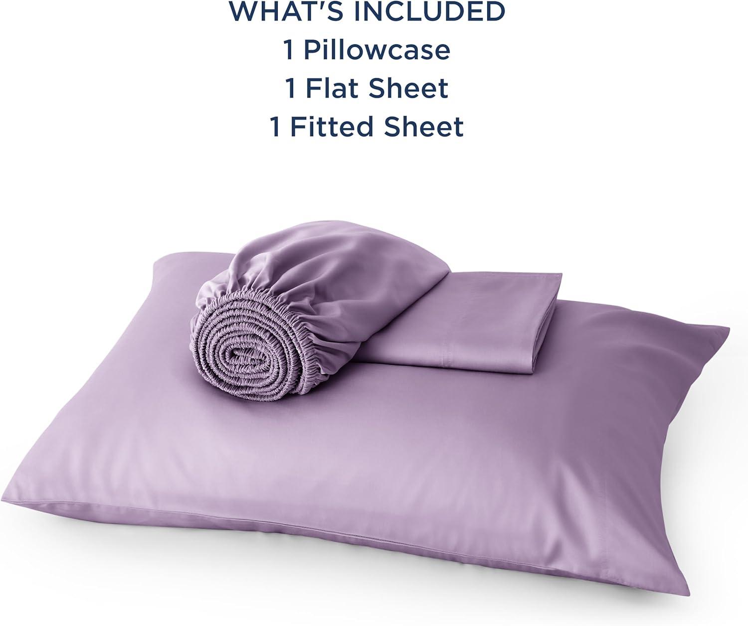 Rayon Derived from Bamboo Sheet Set 3 Pcs Solid Twin Dark Grey - Bedsure