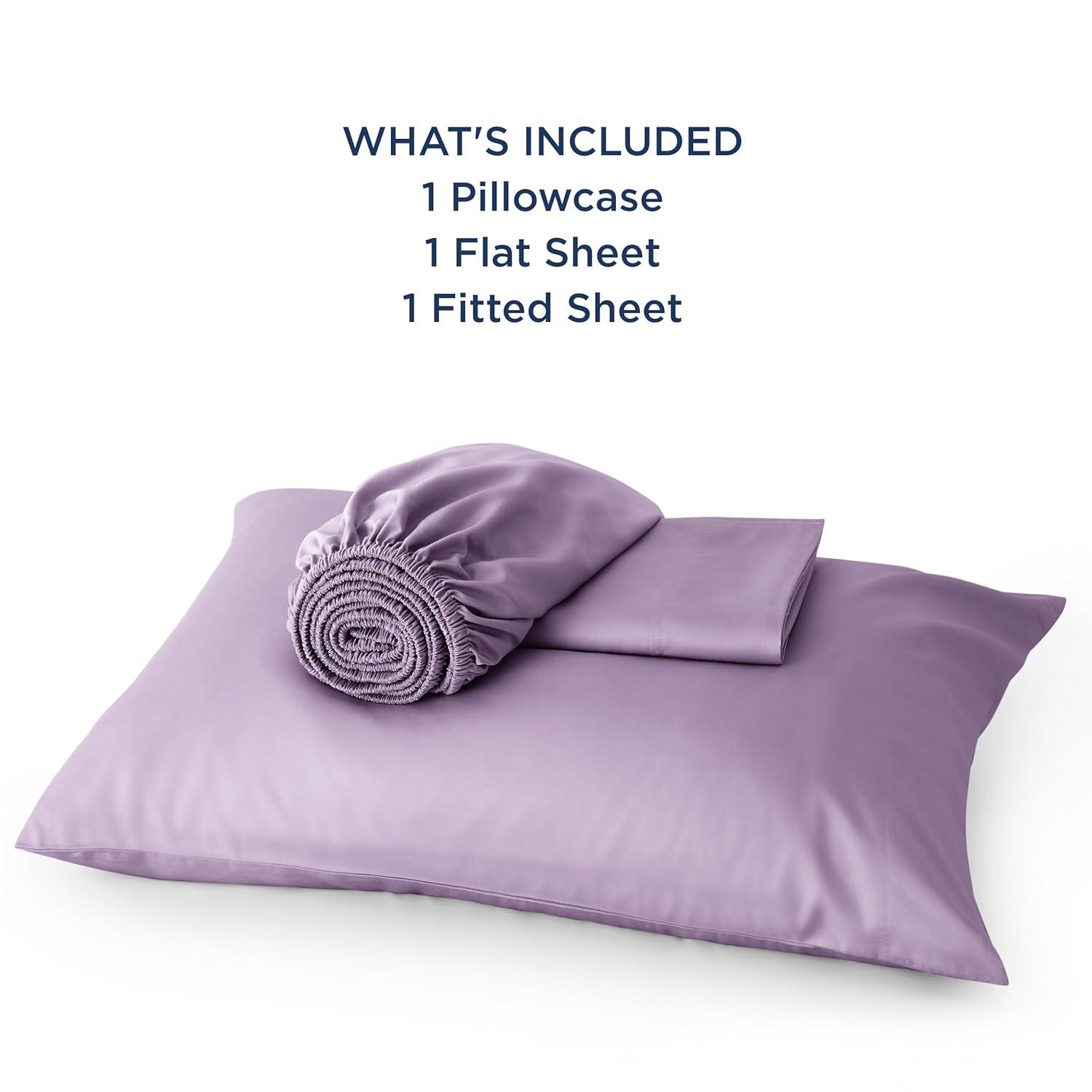 Rayon Derived from Bamboo Sheet Set 3 Pcs Solid Twin Dark Grey - Bedsure