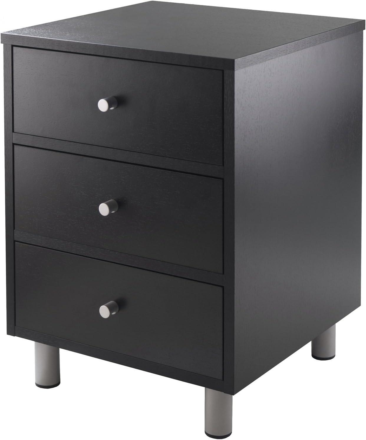 Daniel Nightstand with 3 Drawers Black - Winsome