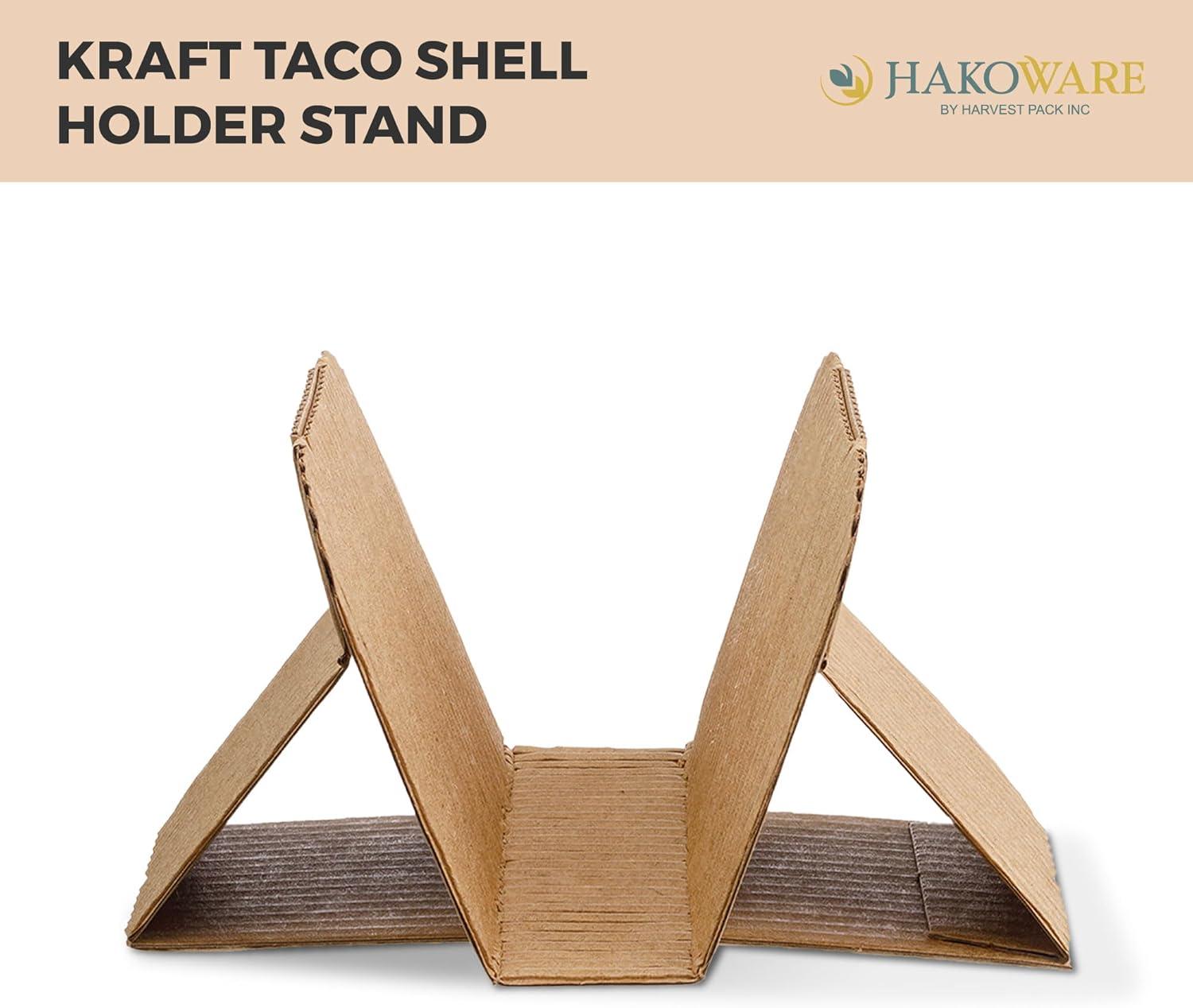 Hakoware Disposable Kraft Paper Taco Holder Stand Serving Rack 200 Count