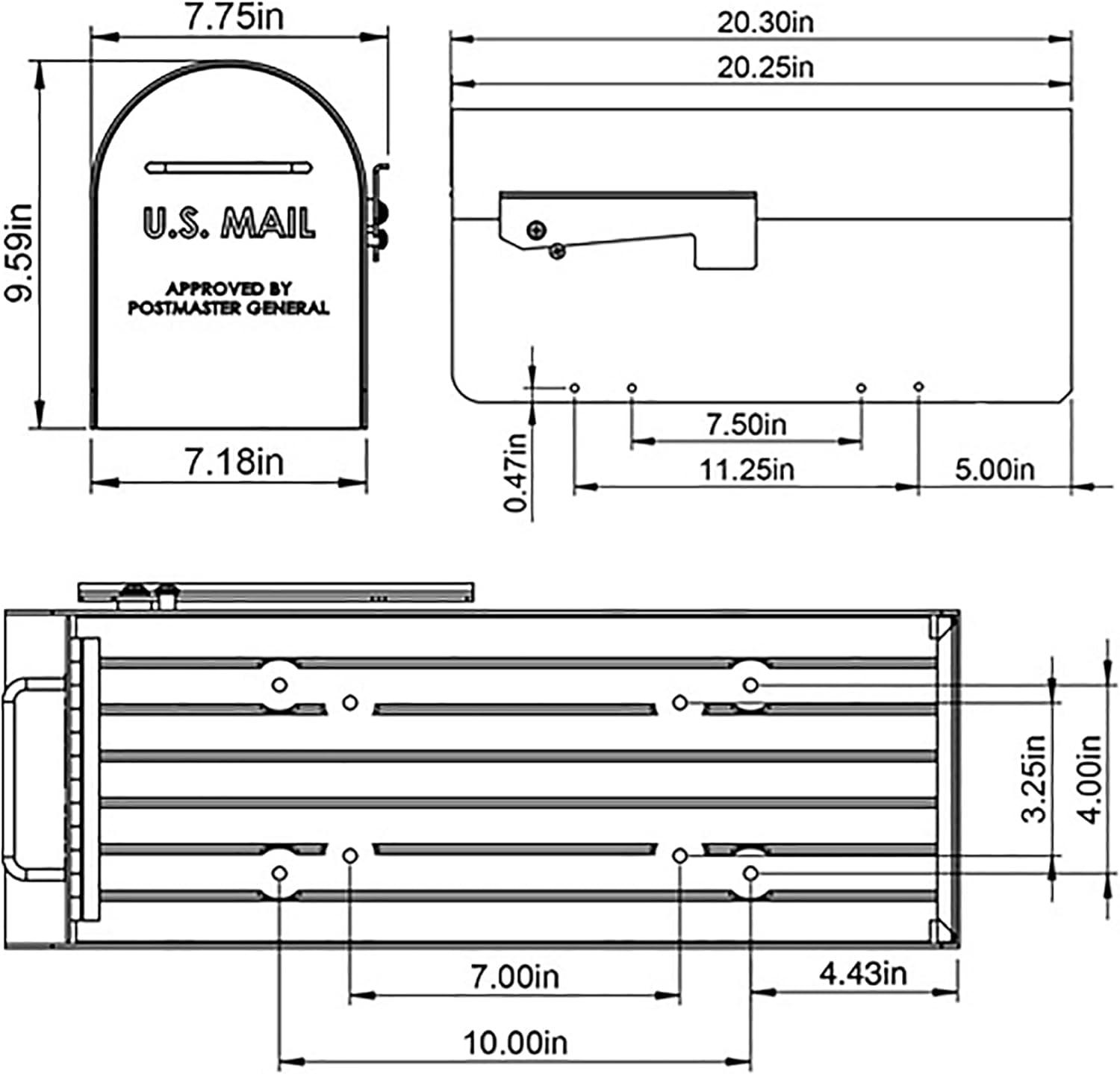 Architectural Mailboxes Ironside Post Mount Mailbox Black