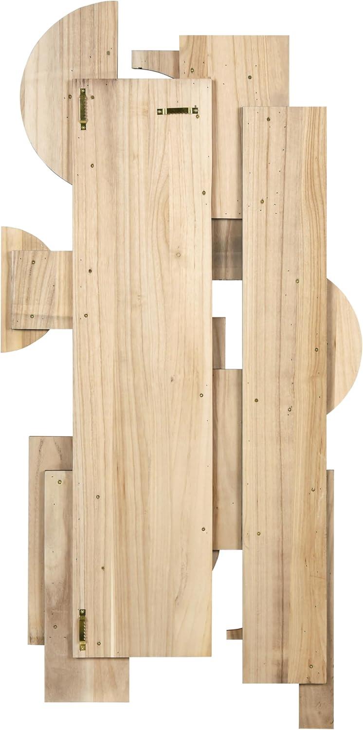 'Amber Embraces II' Hand Made & Hand Finished Dimensional Solid Paulownia Wood Abstracts Wall Art