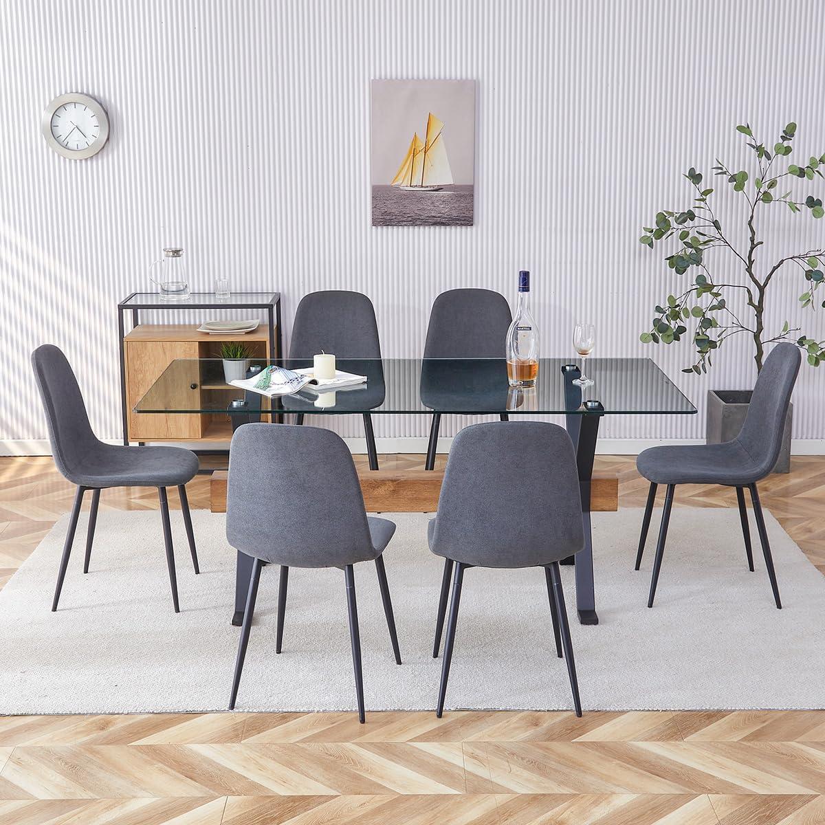 Ivy Bronx 7-Piece Glass Top Dining Table Sets | Wayfair