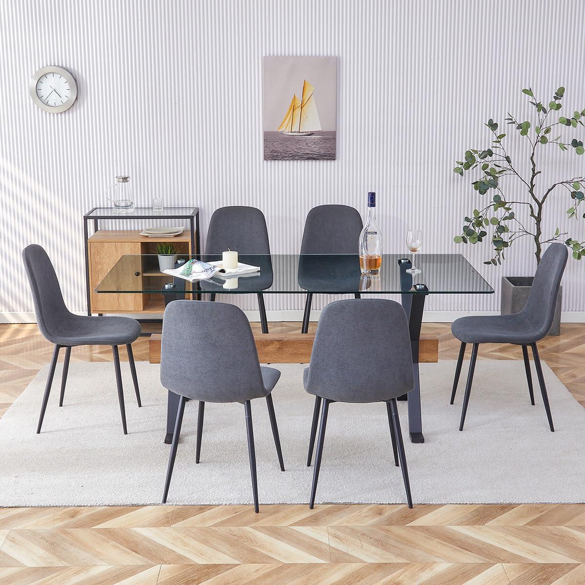 Ivy Bronx 7-Piece Glass Top Dining Table Sets | Wayfair