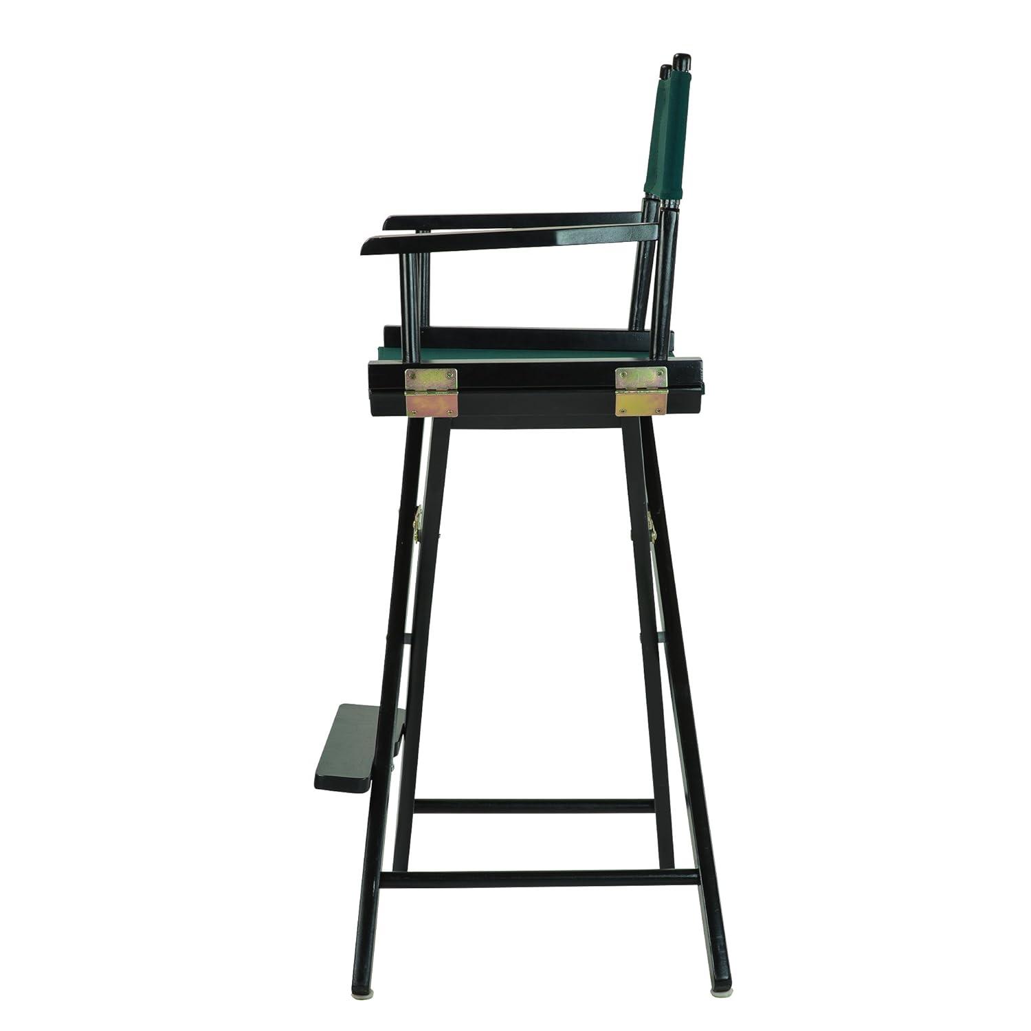 Casual Home 30" Director's Chair Black Frame-with Hunter Green Canvas, Bar Height