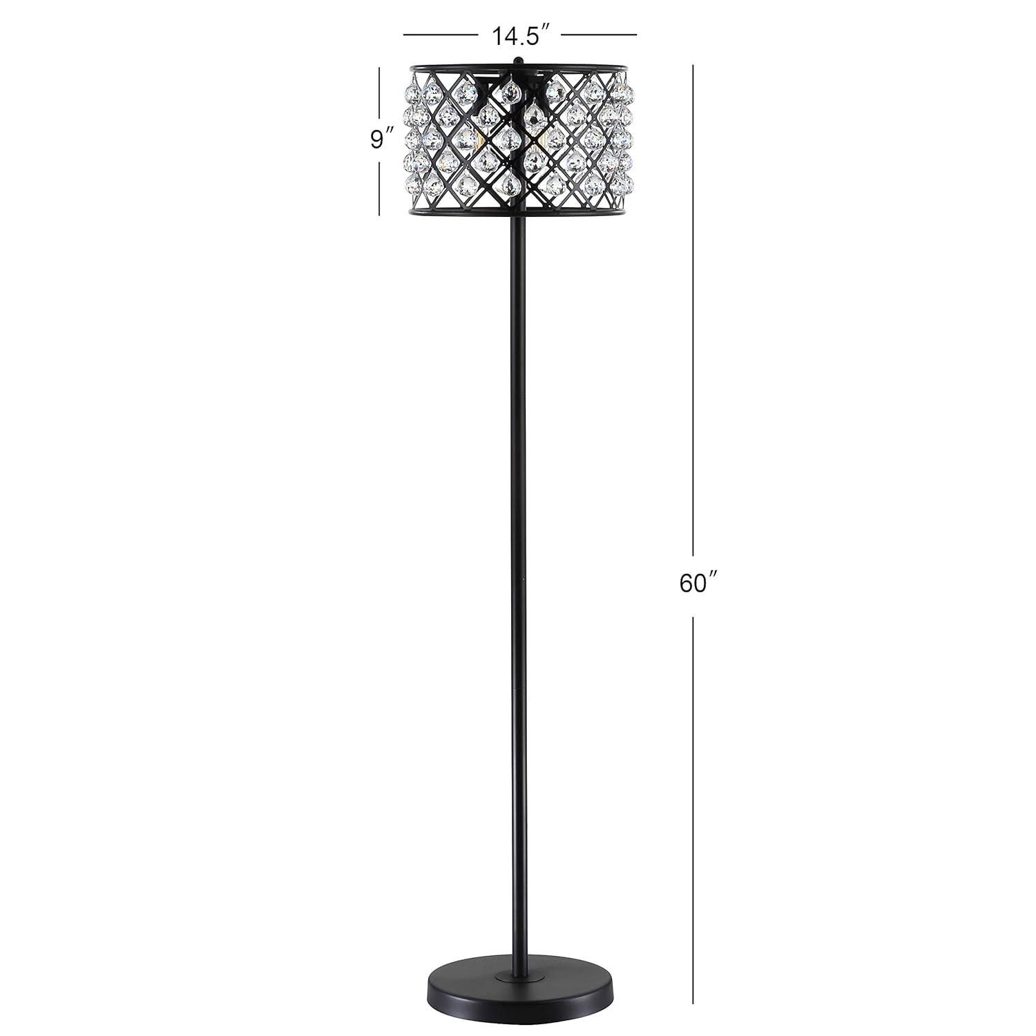 Elizabeth 60" Bronze/Clear Crystal Geometric LED Floor Lamp