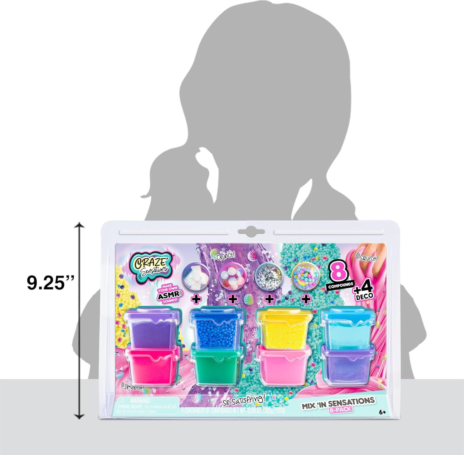Canal Toys Craze’ Mix 'in Sensations Multicolor 8 Pack; Make your own ASMR Sounds; Awesome Effects and Sensations; includes 8 Different Compound Sensations, 8 Storage Containers, 8 Deco Mix'