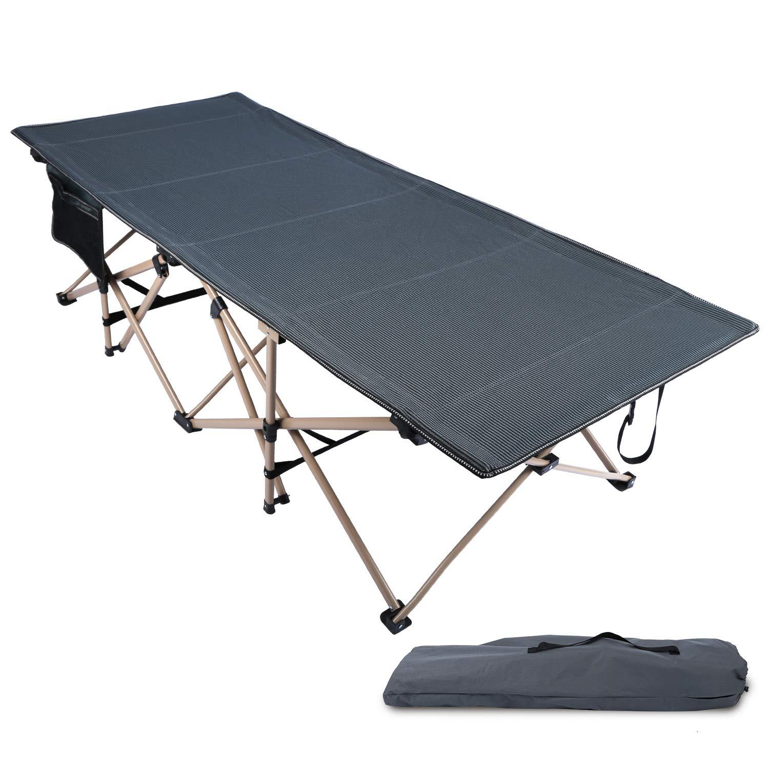 LIFETIME FLOORING LLC Oversized Camping Cots For Adults 500Lbs, Extra Wide Tall Sleeping Cots Heavy Duty,  Cots Portable For Outdoor Indoor Office