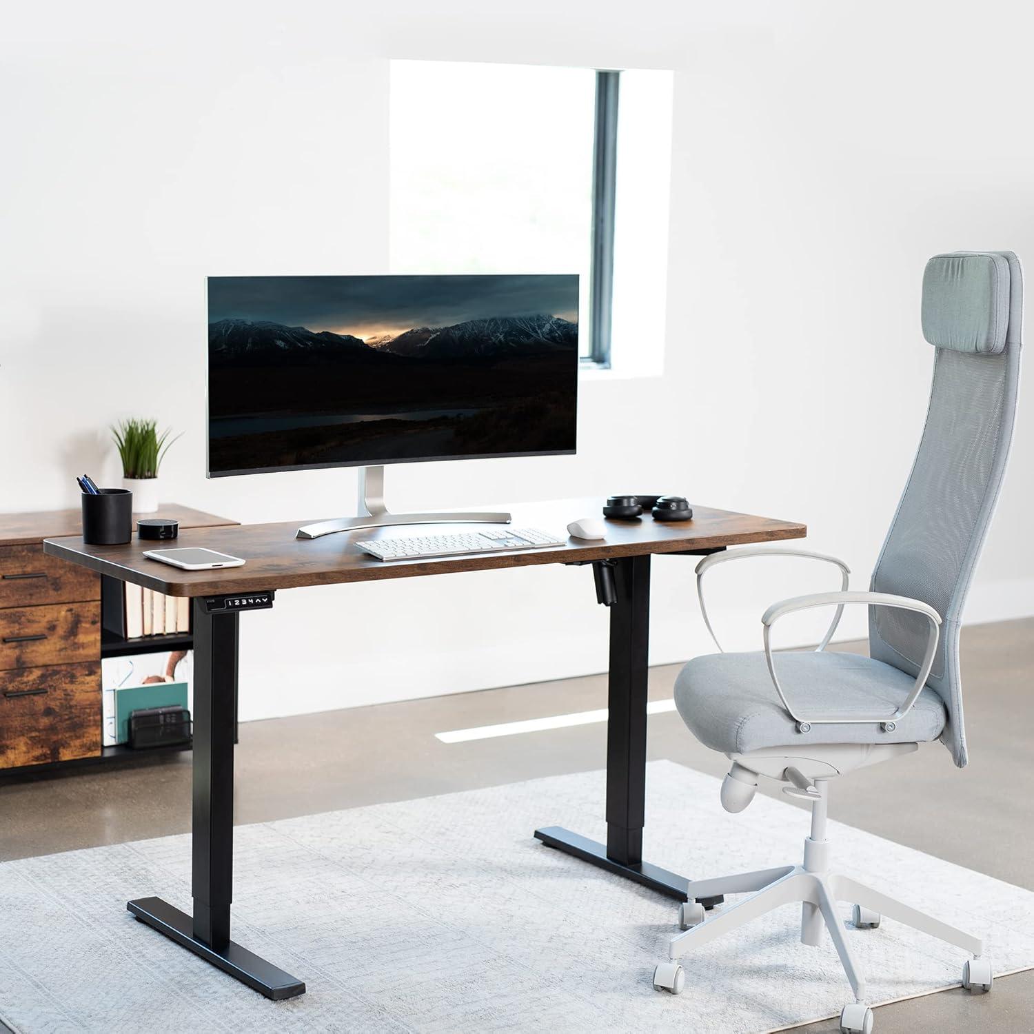 VIVO Single Motor Electric Desk with Push Button Memory Controller