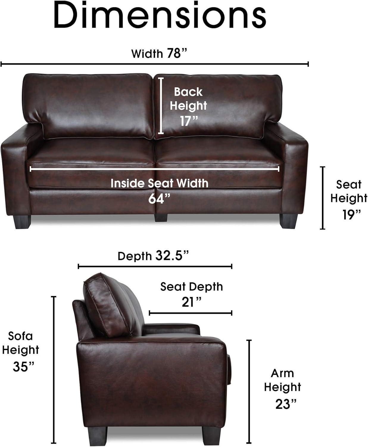 Serta Palisades 78" Track Arm Sofa, Easy Care Fabric, Soft Pillow Back, Pocket Coil Seat Cushions