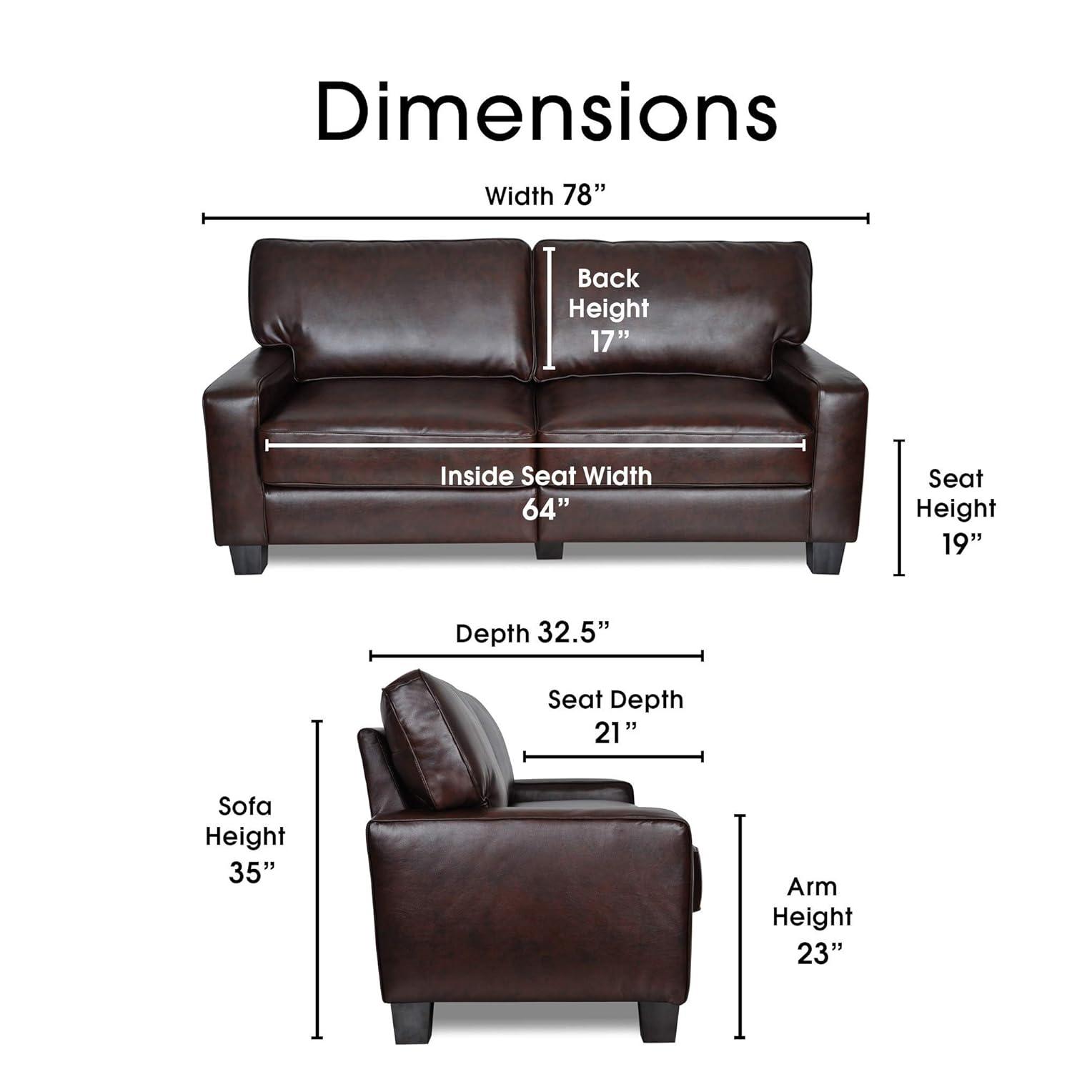 Serta Palisades 78" Track Arm Sofa, Easy Care Fabric, Soft Pillow Back, Pocket Coil Seat Cushions
