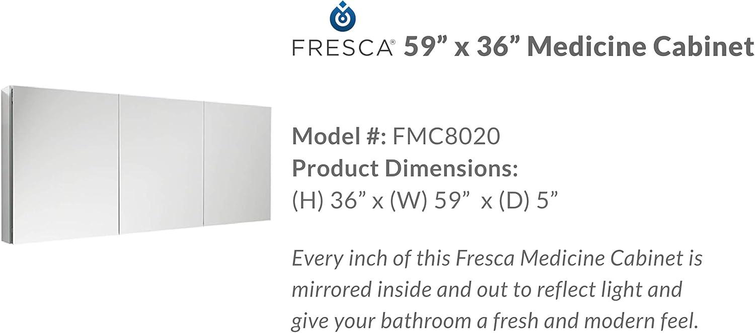 Senza Recessed/Surface Mount Rectangular Frameless Bathroom Medicine Cabinet