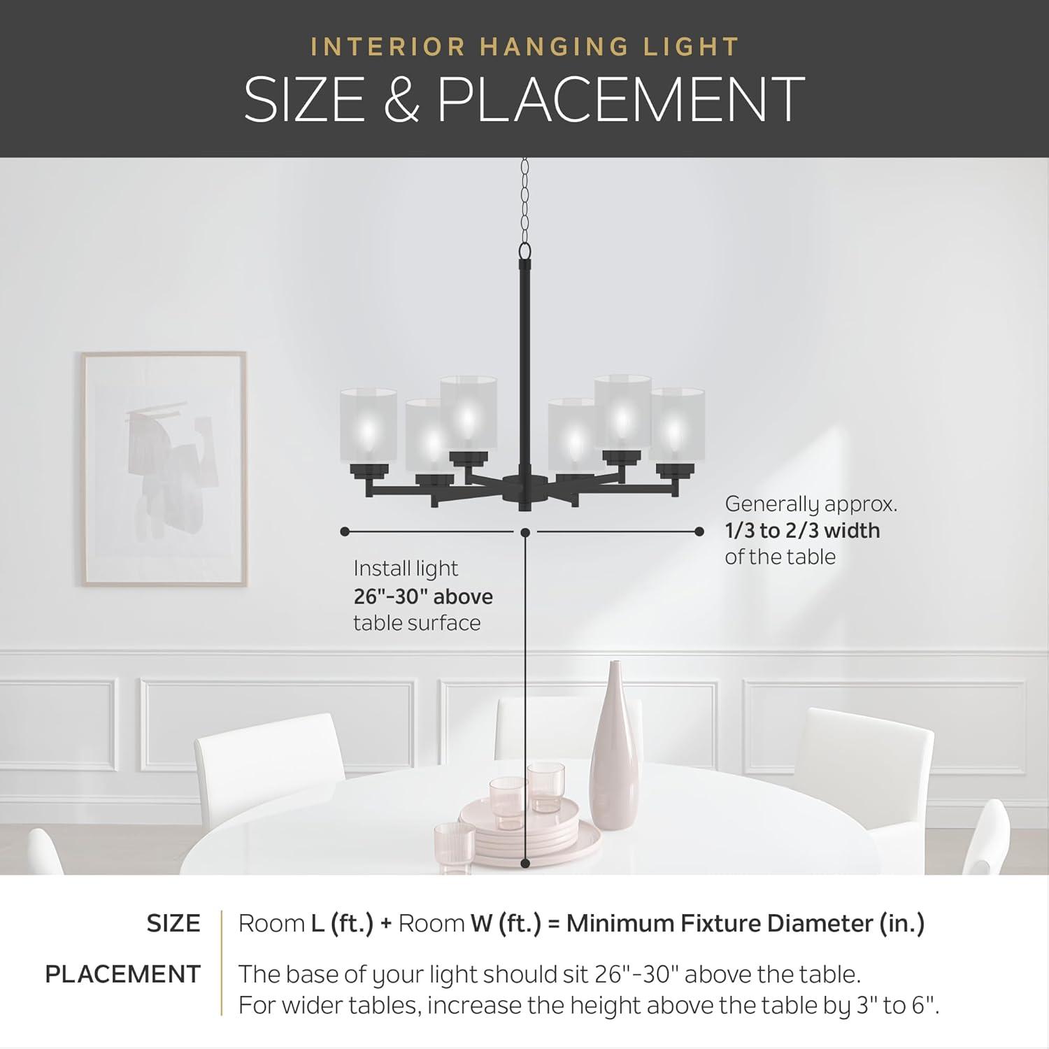 Brushed Natural Brass 6-Light Chandelier with Linen Shades