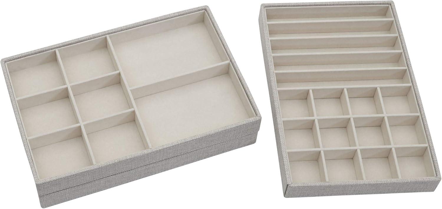 Household Essentials Stackable Jewelry Trays 3 Silver