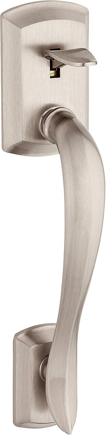 Avalon Satin Nickel Entry Door Handleset with Tustin Lever