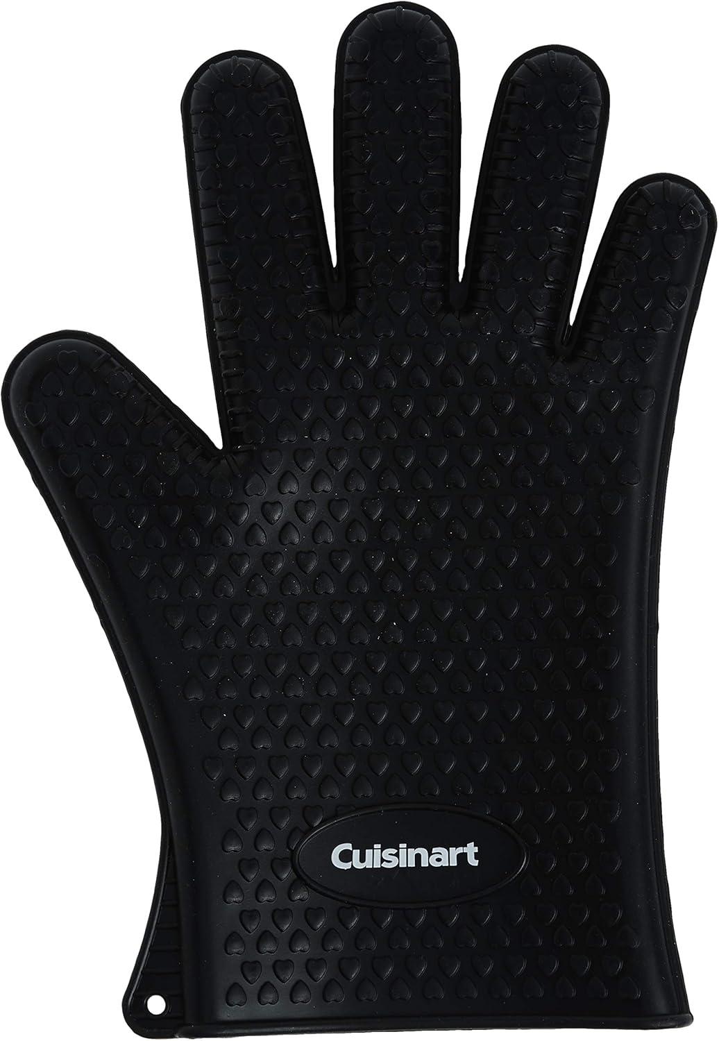 Cuisinart® 2 Pack Heat Resistant Silicone Gloves - Waterproof And Dishwasher Safe, One Size Fits Most, Heat Resistant To 425 Degrees F, No-Slip Grip Texture