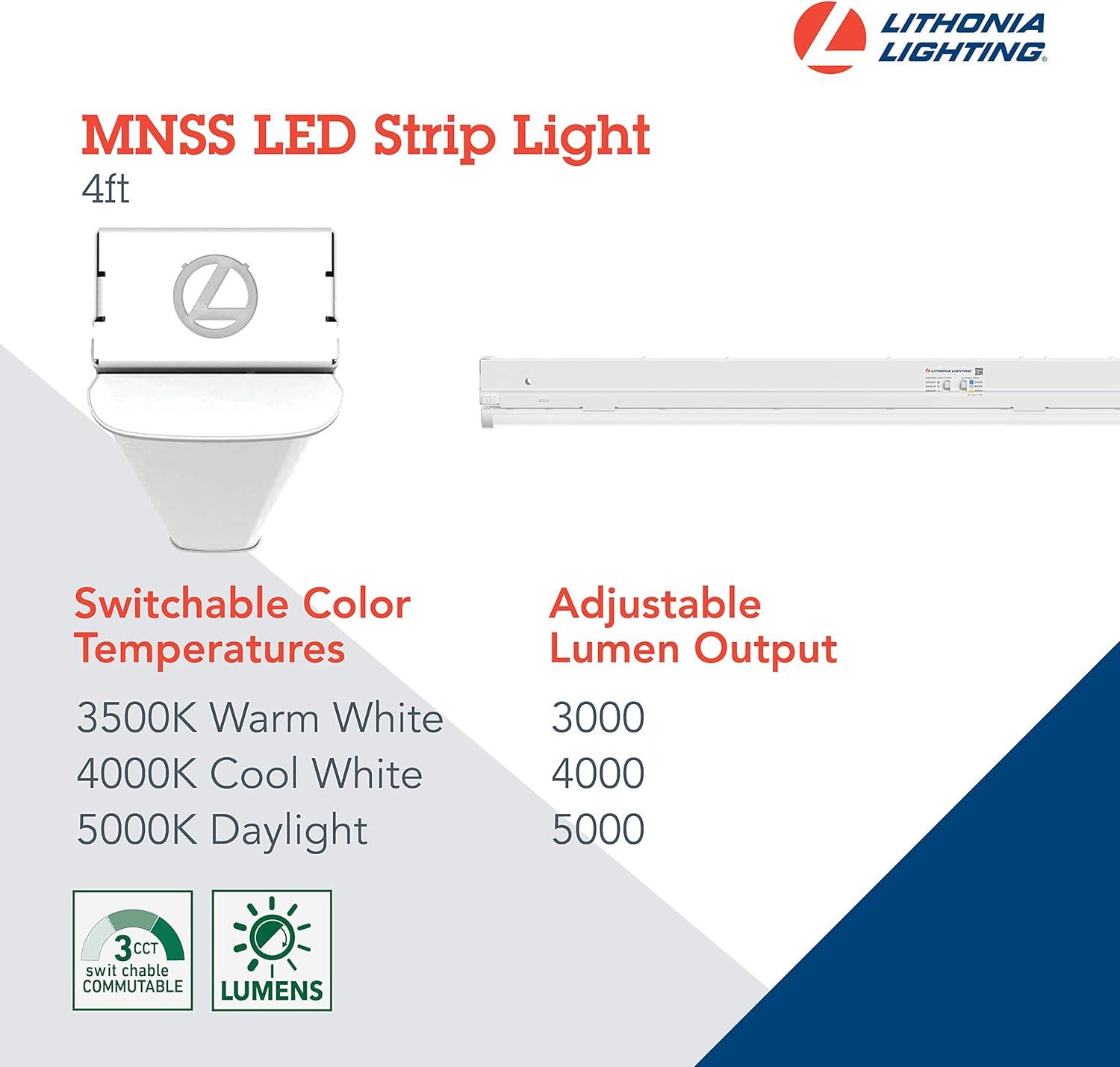 Lithonia Lighting Mnss L48 Alo3 Mvolt Sww3 48" Wide Switchable Color Temperature Led