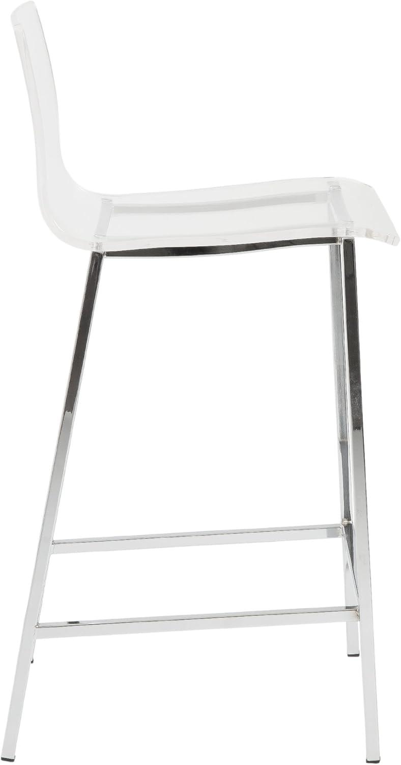 EURO STYLE Chloe Office Chair in Clear, Acrylic, Chromed Steel Base, 360° Swivel, Adjustable Height, Casters for Mobility, Made for Everyday Home Use