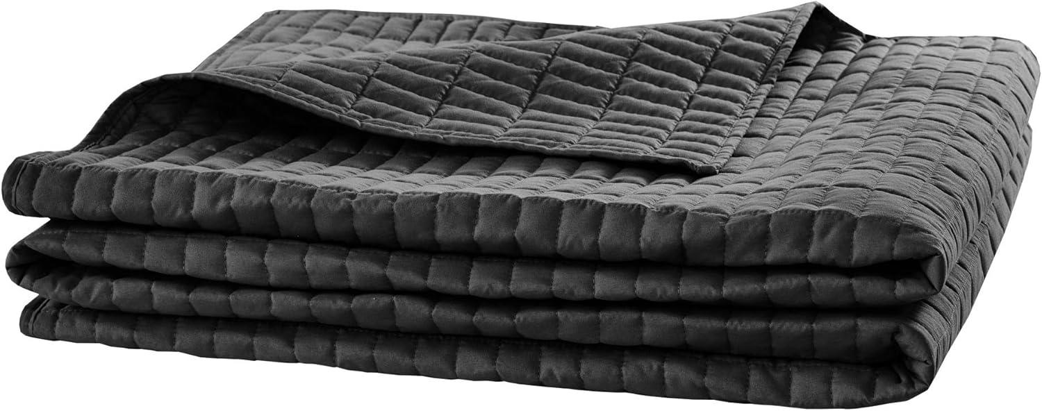 Comfort Spaces 3-Piece Micorfiber Mini Bed in A Bag Quilt Set, Queen, Black, Kienna All Season Reversible Blanket