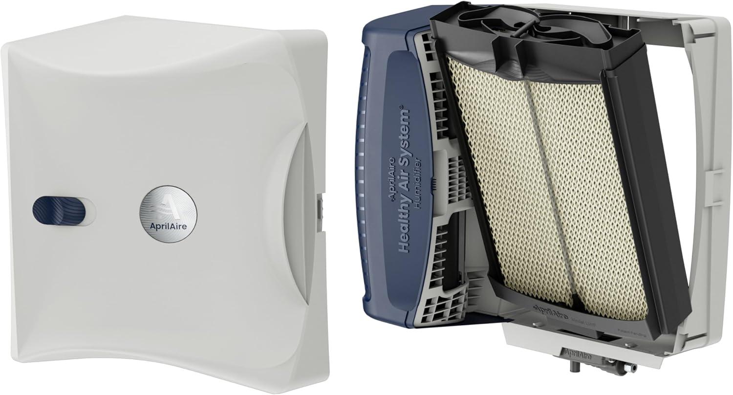 AprilAire 720M Whole-House Fan-Powered Evaporative Humidifier – 21 Gallons Per Day, Water Saving With Manual Control for up to 6,250 Sq. Ft., Part of the AprilAire Healthy Air System