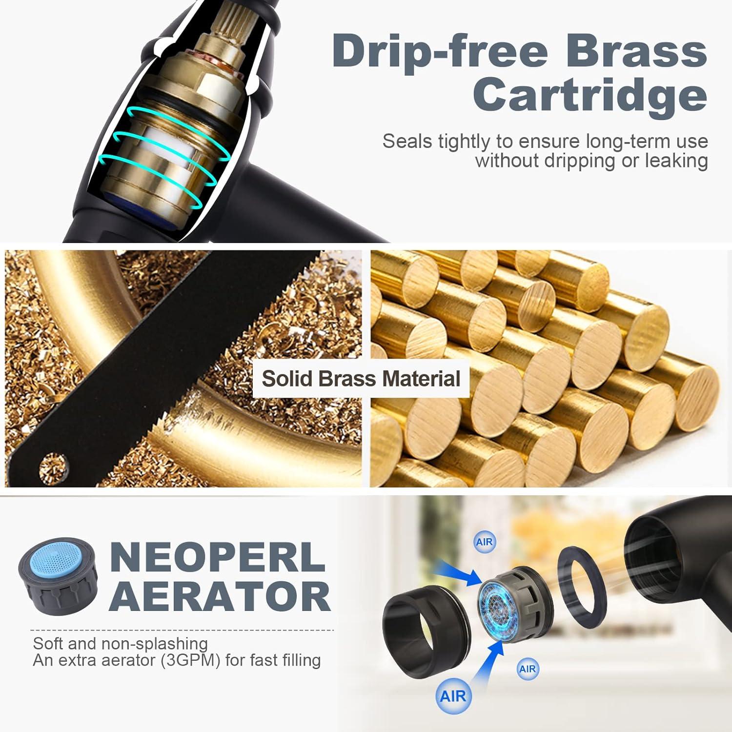 Deck Mount Pot Filler Faucet with Double-Handle in Oil Rubbed Bronze