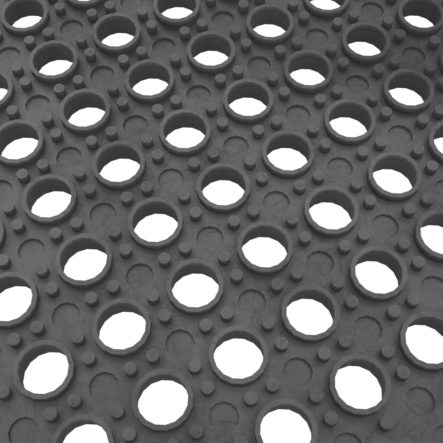 Ottomanson Heavy Duty Rubber Anti-Fatigue Commercial Floor Mat 36" x 60" Indoor Outdoor Non-Slip for Kitchen Garage