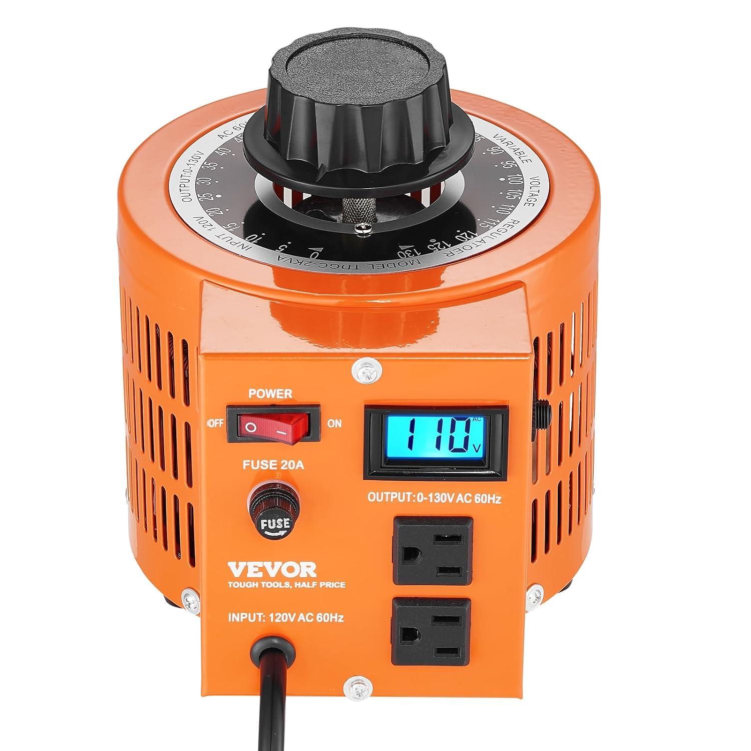 VEVOR VEVOR 500VA Auto Variable Voltage Transformer, 15.3 Amp, 110V Input 0-130V Output AC Voltag KBBYQZZBS5002NBX7V1