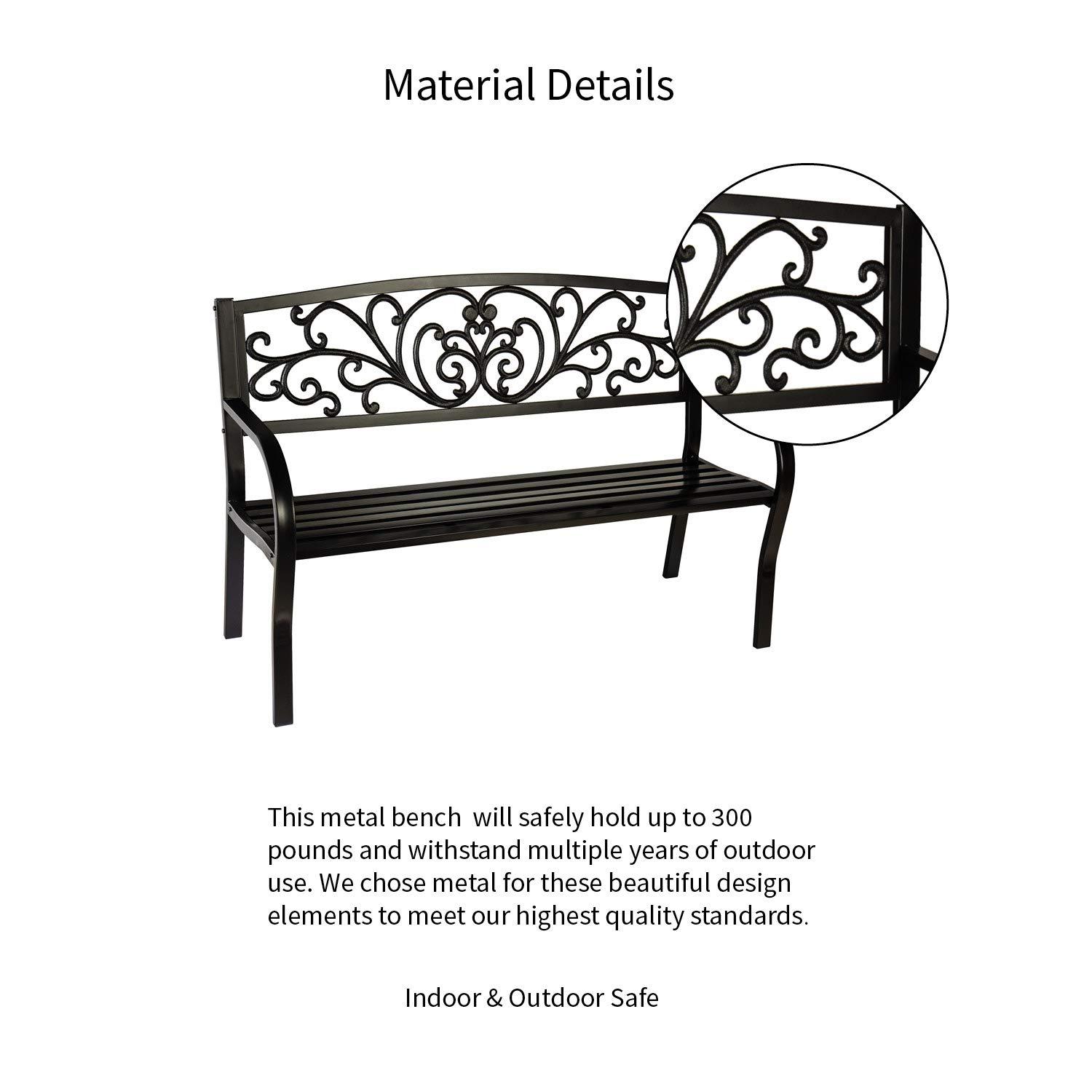 House of Hampton® Blooming Garden Metal Bench